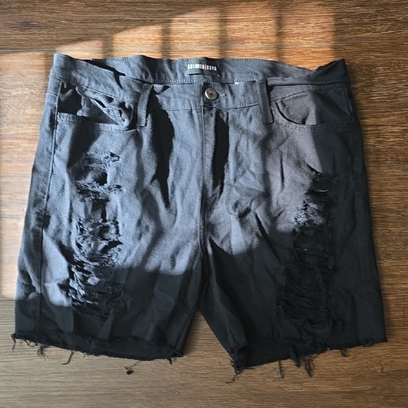 Fashion Nova Black Distressed Denim Shorts - Picture 3 of 5